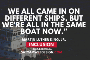 We all came in on different ships..—Martin Luther King, Jr